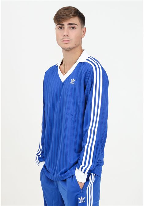 T-shirt a manica lunga Adicolor Piqué Football Long Sleeve blu da uomo ADIDAS ORIGINALS | IX5227.